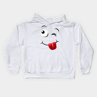 Emoji - tongue out face Kids Hoodie